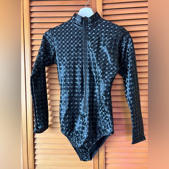 Black Shiny Holographic Bodysuit - Picture 2 of 7